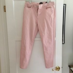 Soft pink skinny jeans